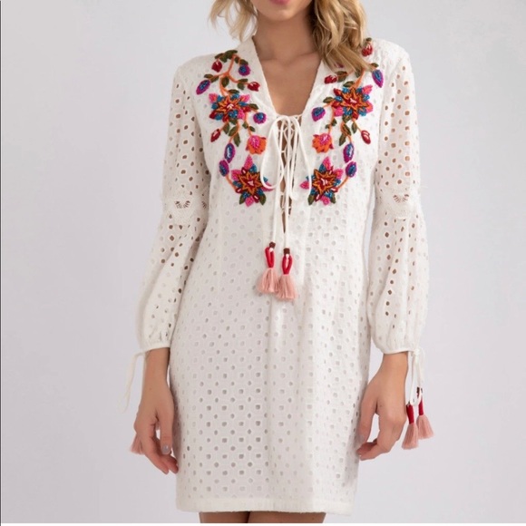 NWT PatBo Eyelet Dress w Embroidery & bead detail - Picture 2 of 7